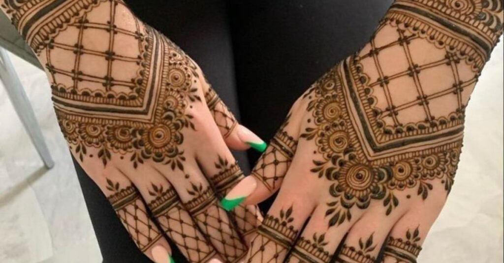 zig zag box mehndi design